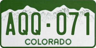 CO license plate AQQ071