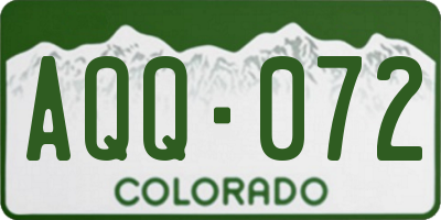 CO license plate AQQ072