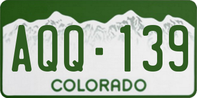 CO license plate AQQ139