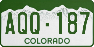 CO license plate AQQ187