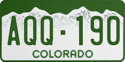 CO license plate AQQ190