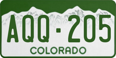 CO license plate AQQ205