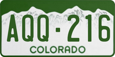CO license plate AQQ216