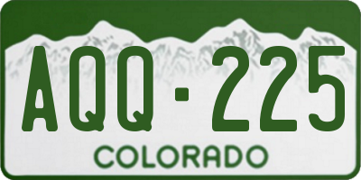 CO license plate AQQ225