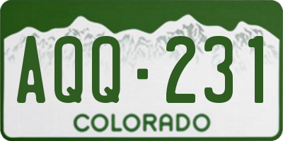 CO license plate AQQ231