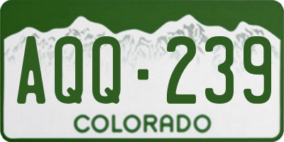 CO license plate AQQ239