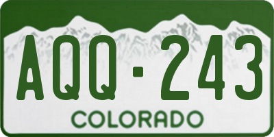 CO license plate AQQ243