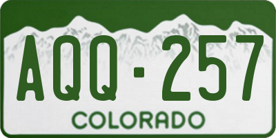 CO license plate AQQ257