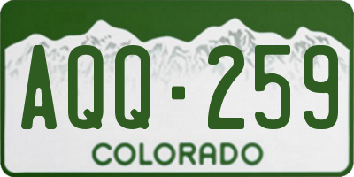 CO license plate AQQ259