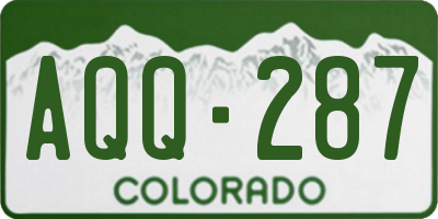 CO license plate AQQ287