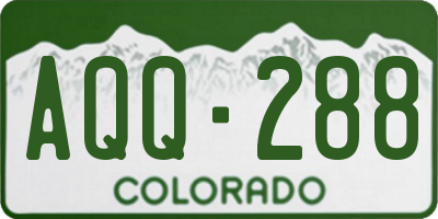 CO license plate AQQ288