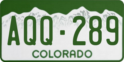 CO license plate AQQ289