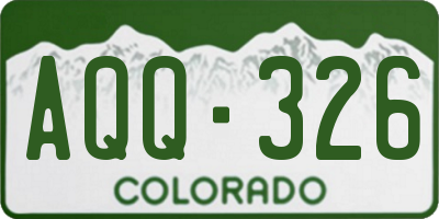 CO license plate AQQ326