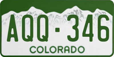 CO license plate AQQ346