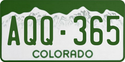 CO license plate AQQ365