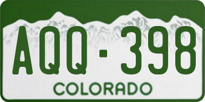 CO license plate AQQ398