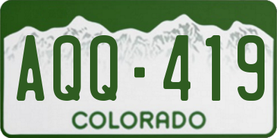 CO license plate AQQ419