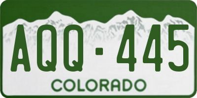 CO license plate AQQ445