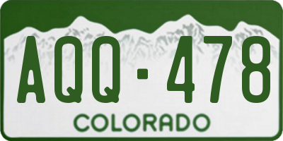 CO license plate AQQ478