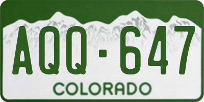 CO license plate AQQ647