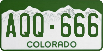 CO license plate AQQ666