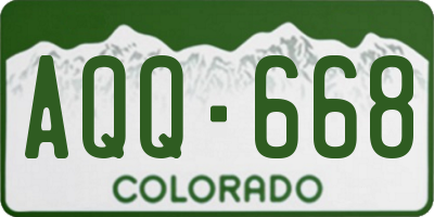 CO license plate AQQ668