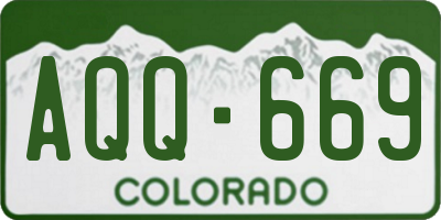 CO license plate AQQ669