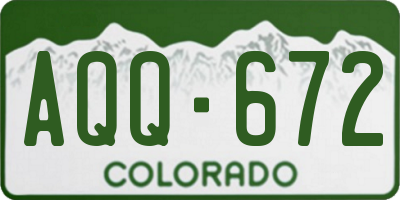 CO license plate AQQ672