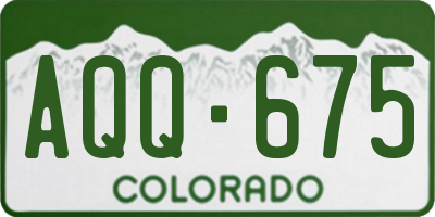 CO license plate AQQ675