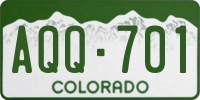 CO license plate AQQ701