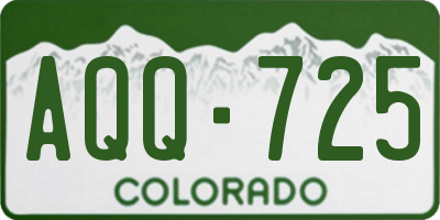 CO license plate AQQ725