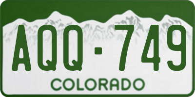 CO license plate AQQ749