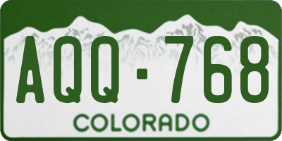 CO license plate AQQ768