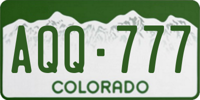 CO license plate AQQ777