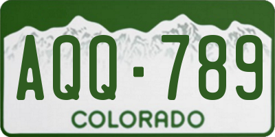 CO license plate AQQ789