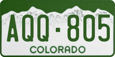 CO license plate AQQ805