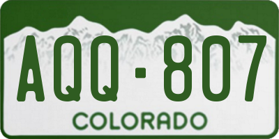 CO license plate AQQ807