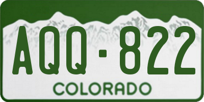 CO license plate AQQ822