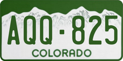 CO license plate AQQ825