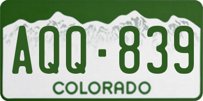 CO license plate AQQ839