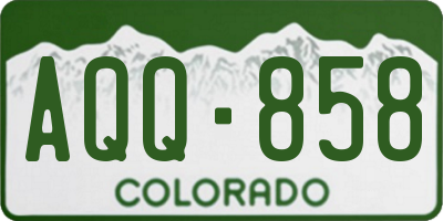 CO license plate AQQ858