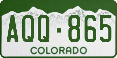 CO license plate AQQ865