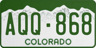 CO license plate AQQ868