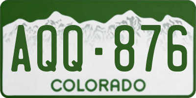 CO license plate AQQ876