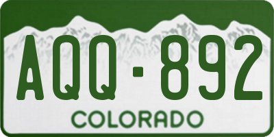 CO license plate AQQ892