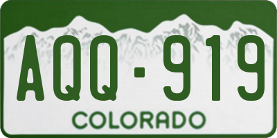 CO license plate AQQ919