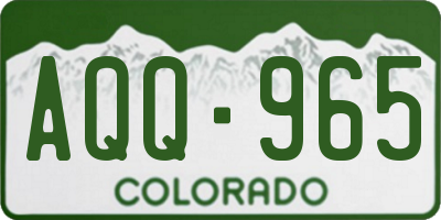CO license plate AQQ965