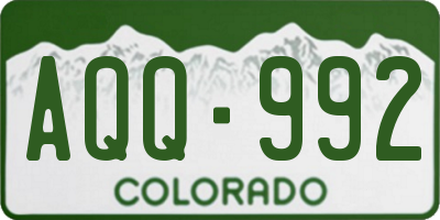 CO license plate AQQ992