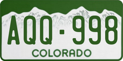 CO license plate AQQ998