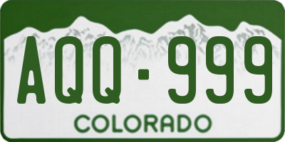 CO license plate AQQ999